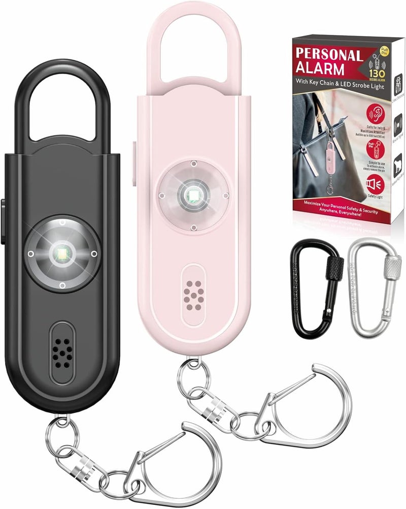 VIGOROAD Safe Sound Personal Alarm, 2 Pack 130 dB Loud Siren Song Emergency Security Alarm Keychain with Strobe LED Light, Personal Sound Safety Siren for Women, Men, Children, Elderly - Image 1